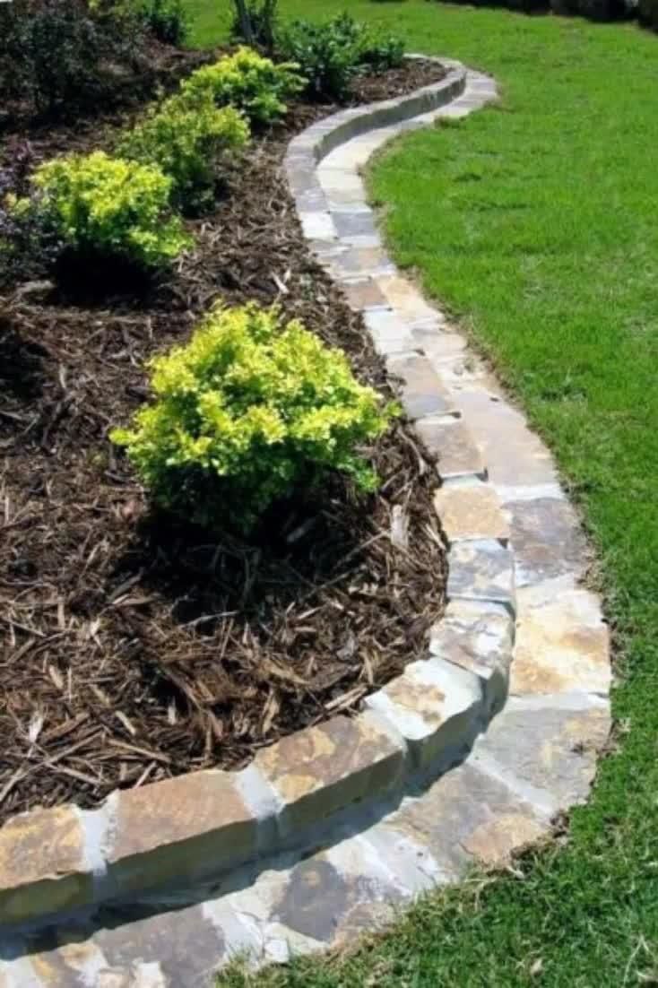Top 40 Best Stone Edging Ideas Exterior Landscaping Designs Backyard Landscape Landscape Edging Stone, Garden Stone Border Designs