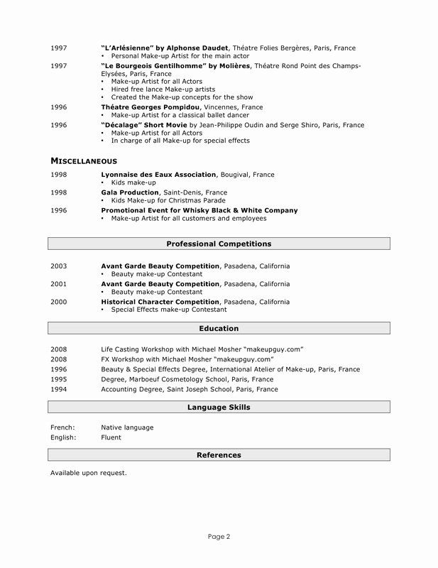 Make Up Artist Resume Beautiful Resume Sarah Makeup Artist
