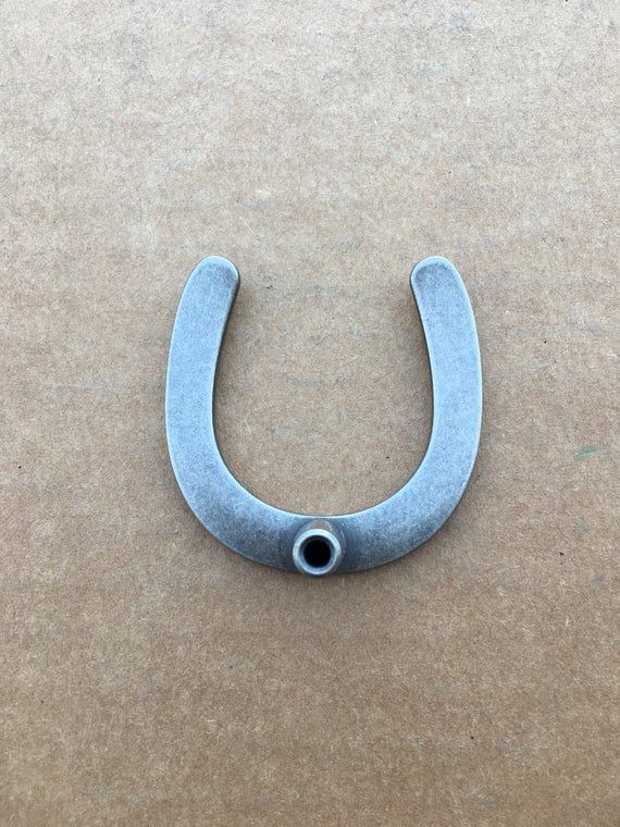 Silver Horseshoe Knob Drawer Pull Rustic Country Western Cowboy Cabinet Hardware