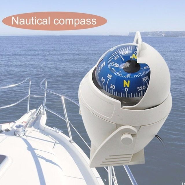 Black LED Light Dashboard Vehicle-borne Digital Compass Car Boat Compass