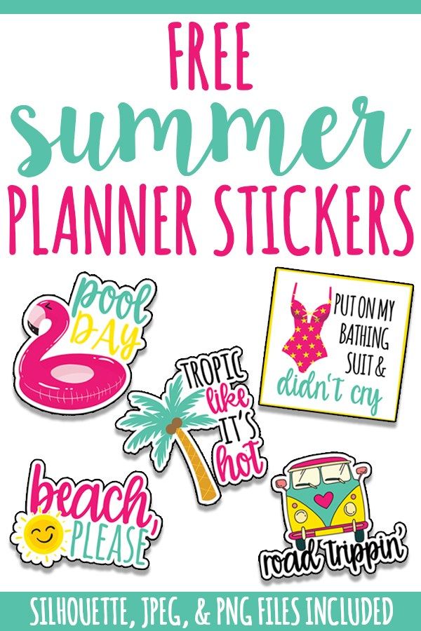 Free Summer Planner Stickers Mini Happy Planner Mine Summer