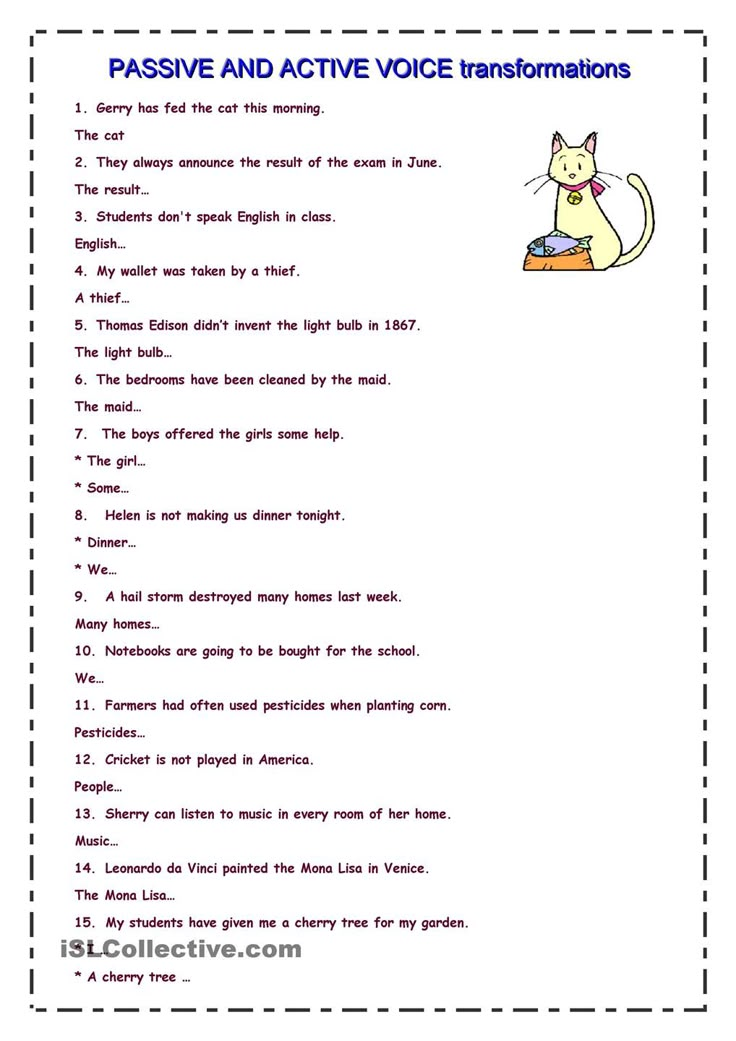 Passive And Active Sentence Transformation Active And Passive Voice Active Voice Teaching