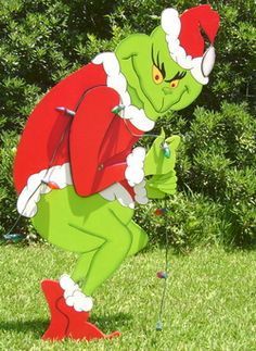 4 Foot Grinch Christmas Yard Decor Stealing Lights Made 4 Foot Grinch Christmas Yard Decor Stealing Lights Made With 1 2 Inch Plywood Painted Acrylic Paint And Coated A Polycrylic Protective