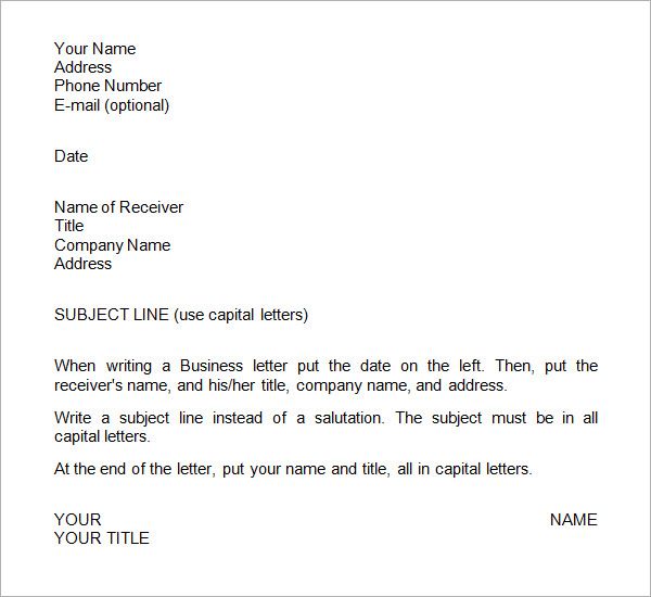 correct business letter format