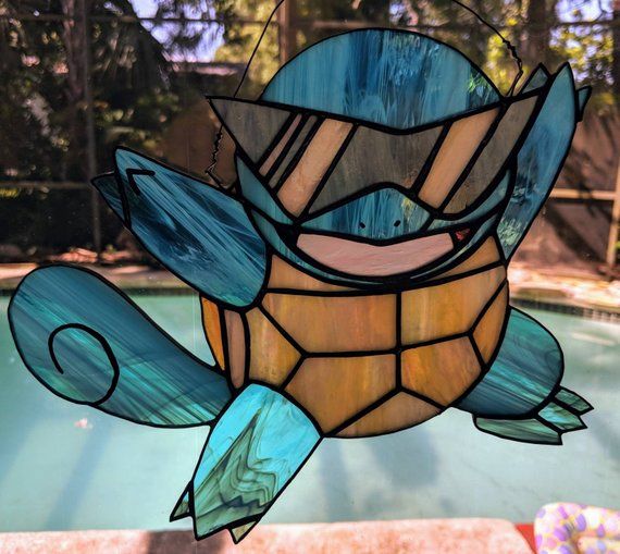 Pok e ball Fan-Made Stained Glass Suncatcher