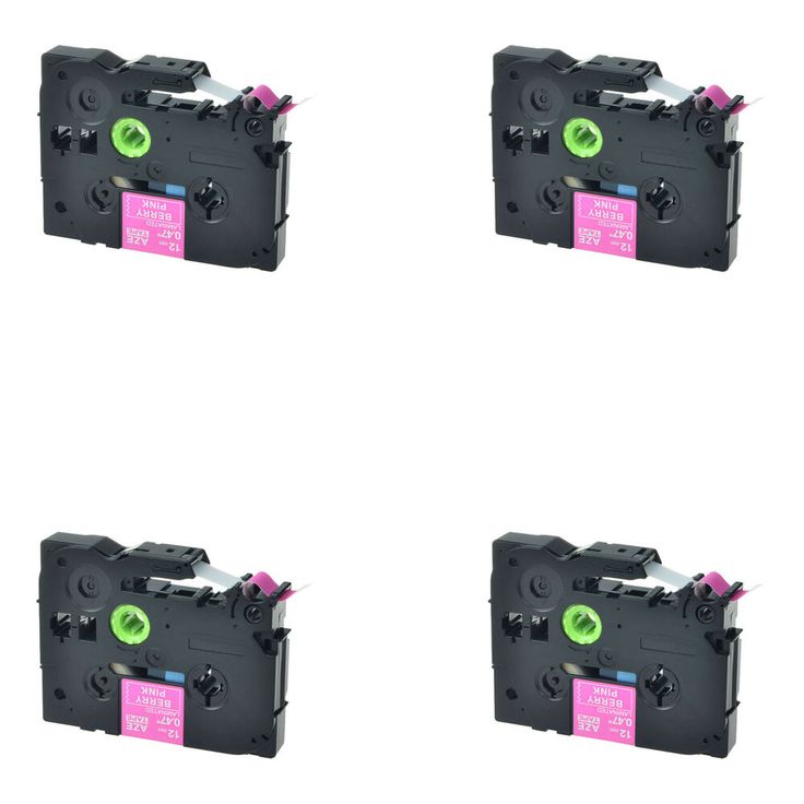 4 Pack TZ TZe 12mm MQP35 for Brother P-touch 1//2/" White on Berry Pink Label Tape