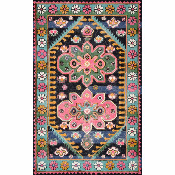Hering Handmade Wool Blue Pink Area Rug Wool Area Rugs Pink Area Rug Eclectic Area Rug