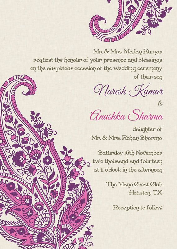 Paisley Motif Pink Indian Wedding Invitations Quilling Paisley Motif Pink Indian Wedding Invitations Quilling Pinterest And