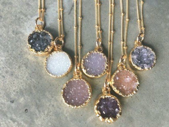 Natural Druzy Necklaces Druzy Jewelry Crystal Druzy by BijouLimon Women, Men and..., #BijouLi...