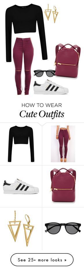 “Süßes, aber gemütliches Casual-Outfit!” von heyitselissa auf Polyvore mit adidas und Sophie Hulme – Zeynep - https://romperswomen.tk