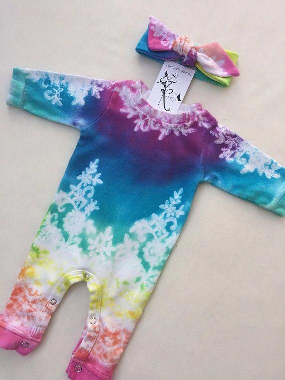 Newborn Baby Clothes Rainbow Tie Dye Sleeper Baby Girl