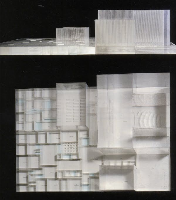 sanaa (kazuyo sejima et ryue nishizawa), stadstheater, almere, maquette d'etude, figure extraite de el croquis n77, Croquis sanaa (kazuyo sejima et ryue nishizawa), stadstheater, almere, maquette d'etude, figure extraite de el croquis n77, Croquis