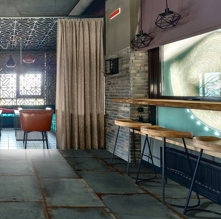 amazing ceramic tile ideas for cafes restaurants oxido glazed porcelain 45x90 cm