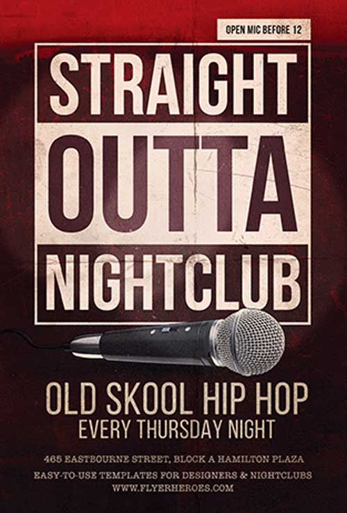 Free Straight Outta Club Flyer Template Http Freepsdflyer Com Free Straight Outta Club Flyer Outta Compton Photoshop Template