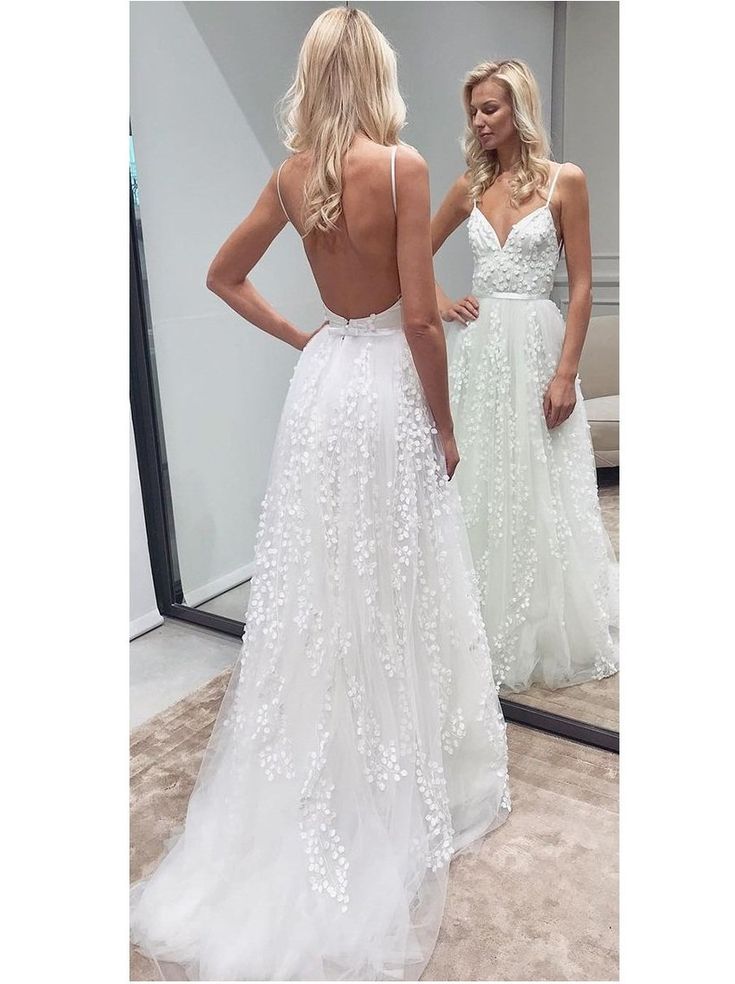 Rustic 3D flowers A-line Tulle Backless Wedding Dress,GDC1086 Rustic 3D flowers A-line Tulle Backless Wedding Dress,GDC1086