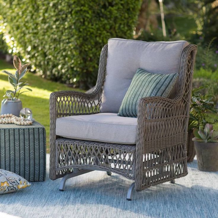 Outdoor Chairs Clearance Glider Gray Patio Furniture Chair - Halloran Patio Chair With Sunbrella Cushions Outdoor Chairs Clearance Glider Gray Patio Furniture Chair - Halloran Patio Chair With Sunbrella Cushions