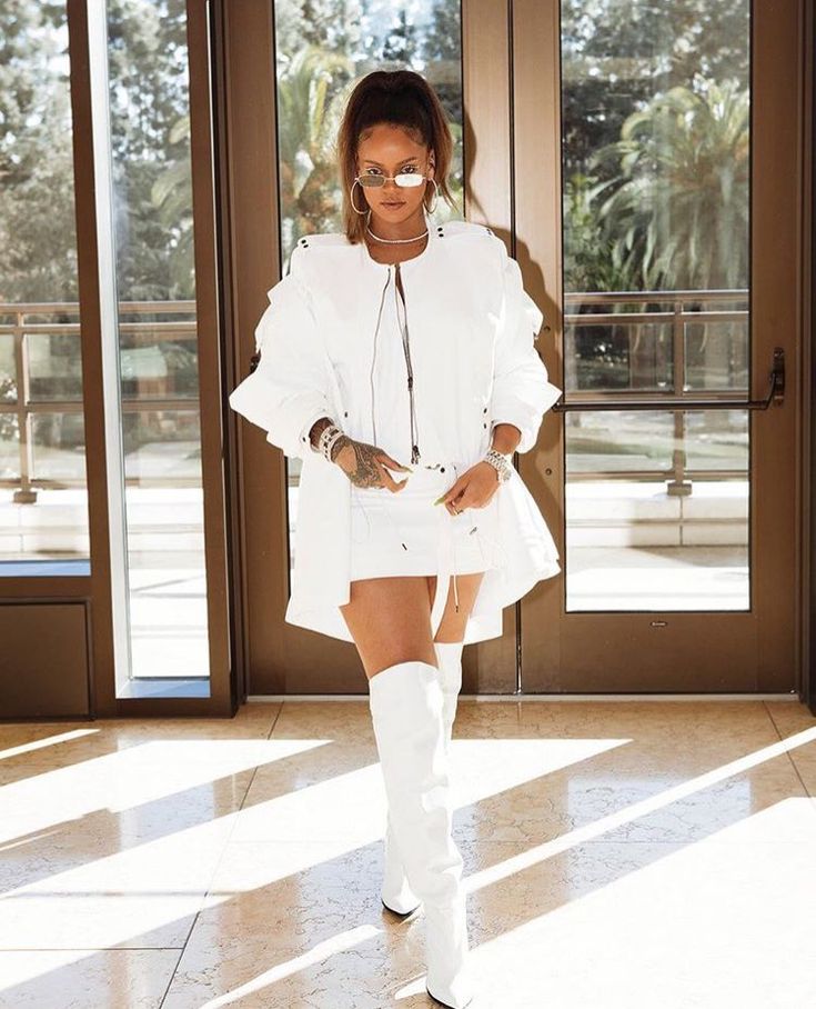 Rihanna white boots sale