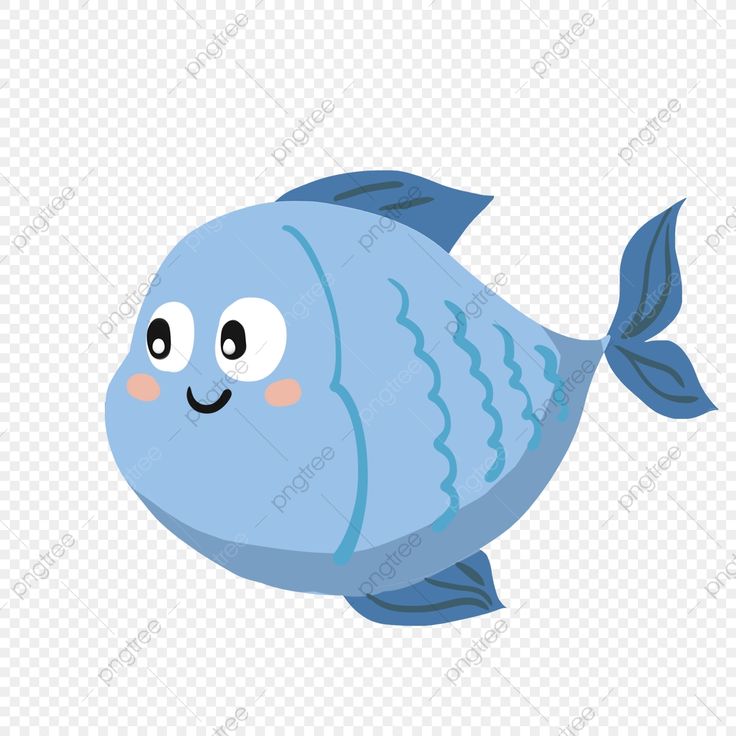 Hand Painted Fish White Transparent, Hand Painted Cartoon Blue ...
