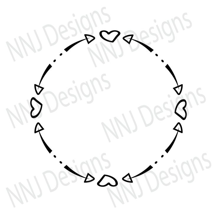 Download Laurel Wreath SVG Round Circle Monogram Frame Heart Arrow ...