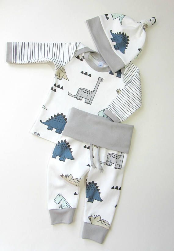 Baby boy ORGANIC winter coming home outfit-Baby dinosaurs outfit for boys-Organic baby boy set-Toddler clothing-Newborn outfit