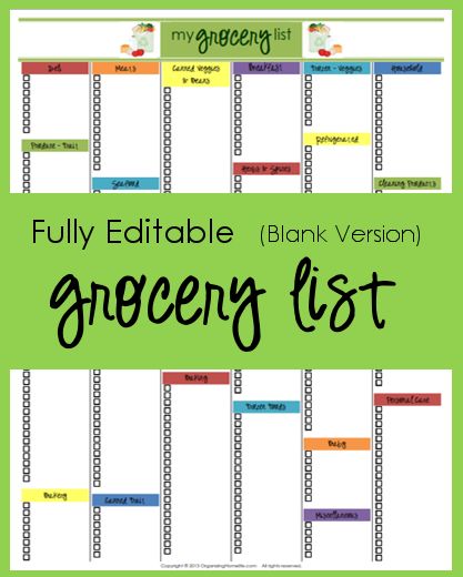 Editable Shopping List Template 10 Easy To Edit Classic Resume