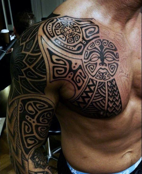 Tribal Tattoos For Men Brilliant Tribal Tattoos On Arm And Shoulder Tribal Tattoos For Men Tribal Chest Tattoos Tribal Tattoos