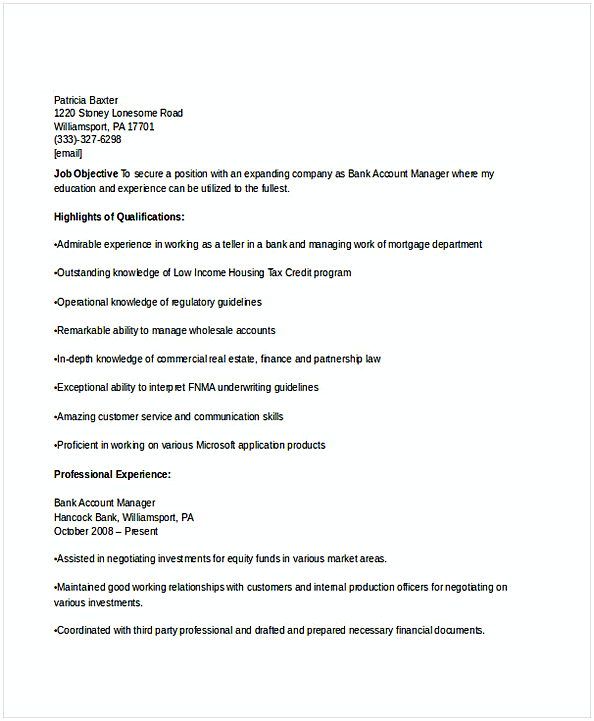 Bank Account Manager Resume For Position Many Of Us Interested In Being If You Are The One We Kindly Suggest Read Bank Account Manager Resume For Position Many Of Us Interested In Being If You Are The One We Kindly Suggest Read
