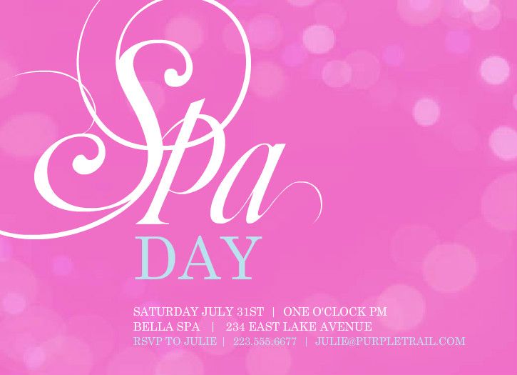45 Best Spa Party Images On Pinterest Spa Party Single Men And Birthday Party Ideas Spa Invitation Template