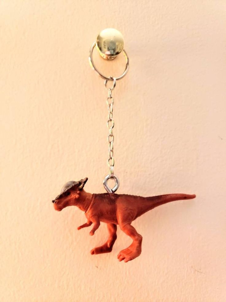 UpcycledFunky Toy Iguanodon Dinosaur Keychain