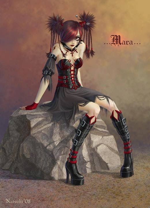 Goth anime girl characters