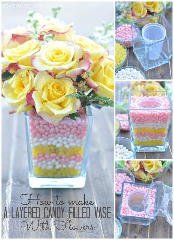 how to make a layered candy filled vase with flowers creative juice great idea - How To Make Decorations how to make a layered candy filled vase with flowers creative juice great idea - How To Make Decorations