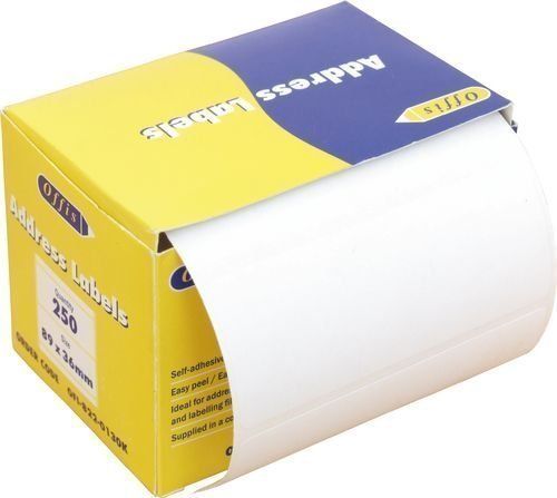 250+Premium+Quality+Self+Adhesive+Address+Labels+On+Roll+89mm+x+36mm | Address label stickers ...