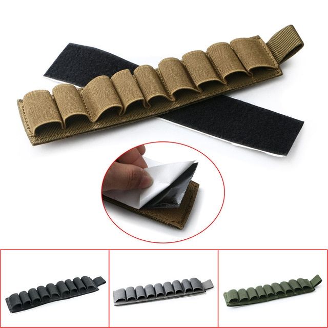 9 Rounds Shell Holder Pouch Carrier Rifle ButtStock Cartridge Ammo Pouch