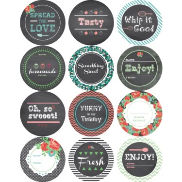 jar labels template