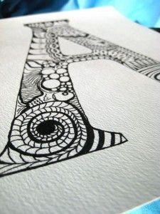letters with designs in them