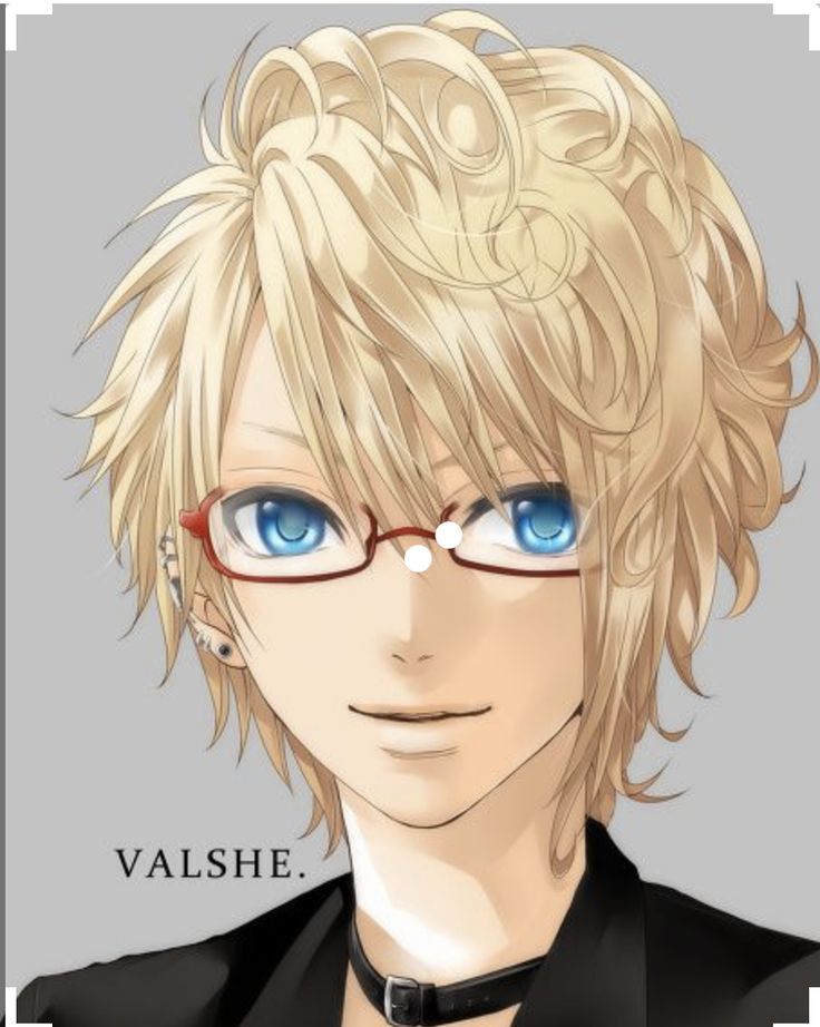 Anime boy with blonde hair and glasses