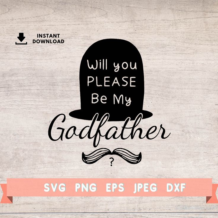 Godfather Proposal card SVG file, godfather svg, Will You Be My Godfather
