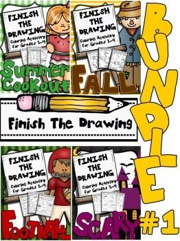 Finish The Drawing Coloring Activity Bundle 1 Drawing activities