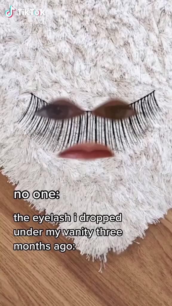 lost eyelash meme [Video] | Eyelashes, Eyelash meme, Skin care routine