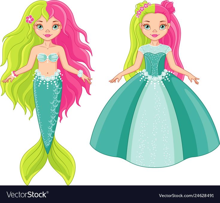 Download Princess and mermaid Royalty Free Vector Image | Mermaid ...