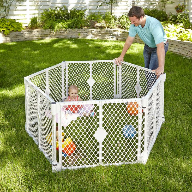 North States 8669 Superyard Classic Play Pen Grey For Yard Baby Outdoor 8669 Superyard Classic Play Pen Grey, Outdoor Play Yards For Babies