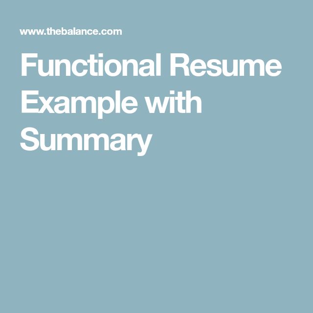 functional summary examples
