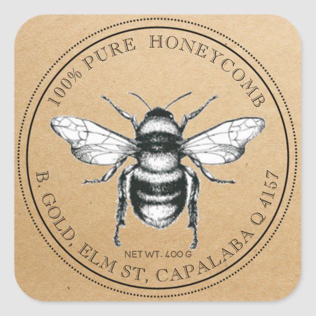 Editable Beekeeper's Label bee beekeeper honey jar honey Editable Beekeeper's Label bee beekeeper honey jar honey