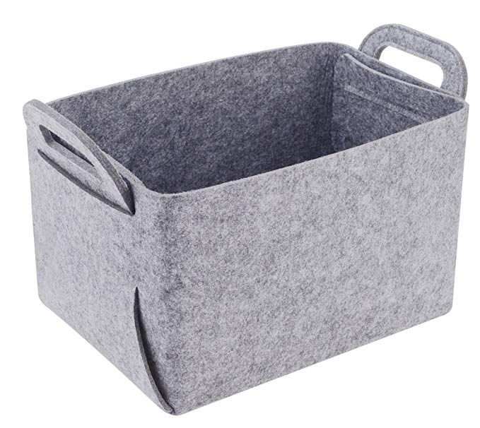 Laundry Xian min lu trade co. Bedroom Closet Collapsible /& Convenient Storage Solution for Office LTD Felt Storage Basket or Bin Size:13.8L/×9.5W/×8.3H Dark Grey, Small Toys