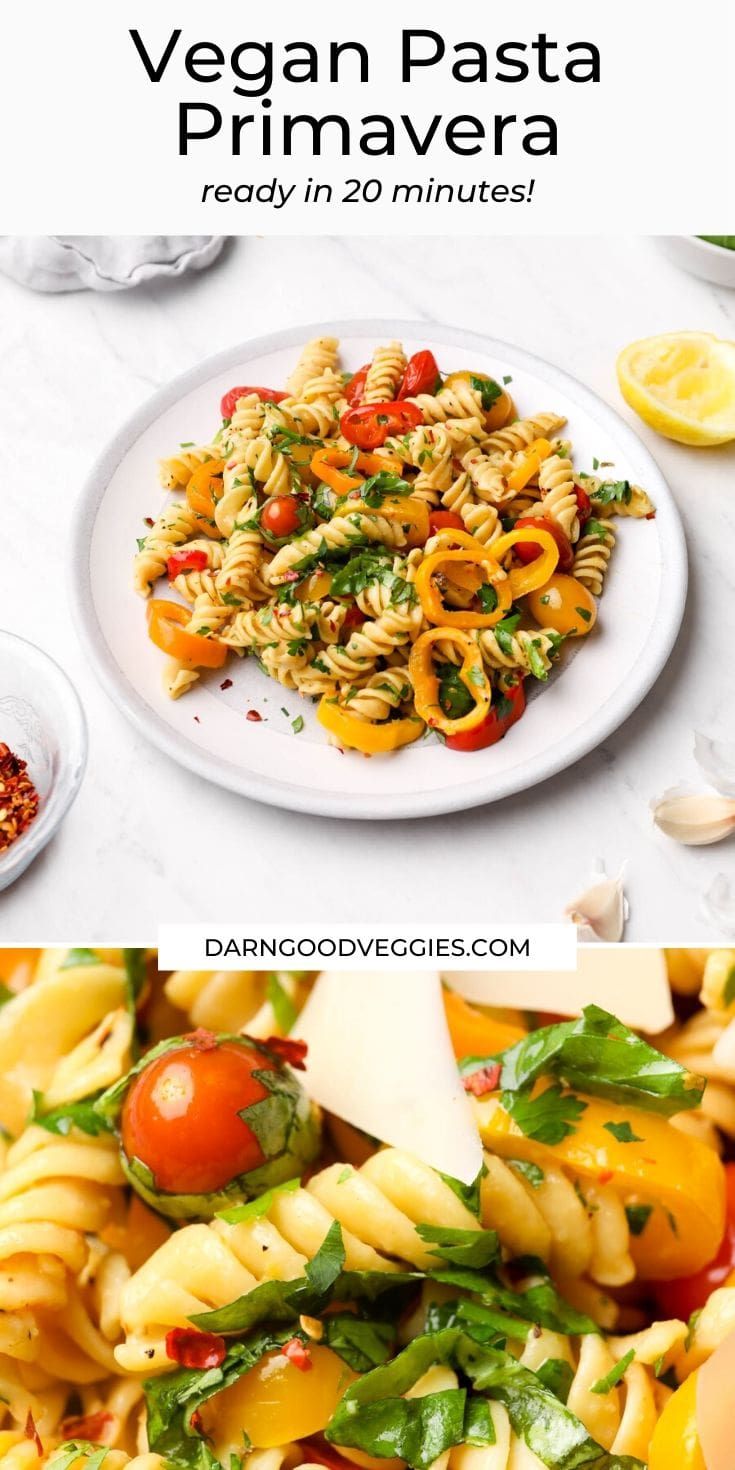 Jun 12, 2020 – Vegan Pasta Primavera is full of sweet peppers, juicy tomatoes, fresh basil and a simple lemon and olive… Jun 12, 2020 – Vegan Pasta Primavera is full of sweet peppers, juicy tomatoes, fresh basil and a simple lemon and olive…