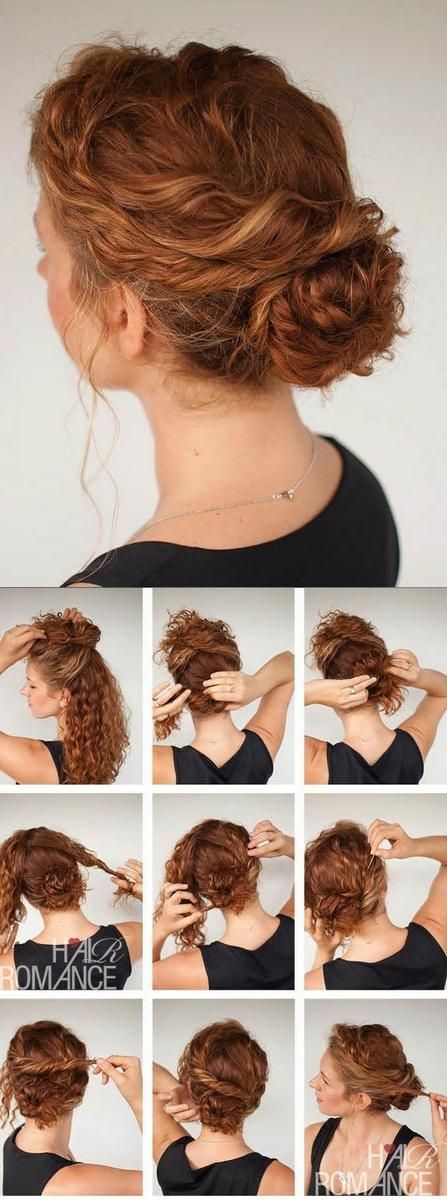 peinado recogido para cabello rizado                                                                                                                                                                                 Más Long Hair Styles, Up Dos, Updos, Twist Bun, Curly Hair Styles Naturally, Updo, Diy Updo, Second Day Hairstyles, Curly Hair Styles