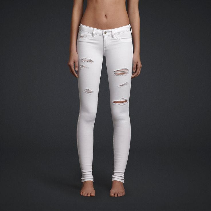 Hollister white ripped jeans new arrivals