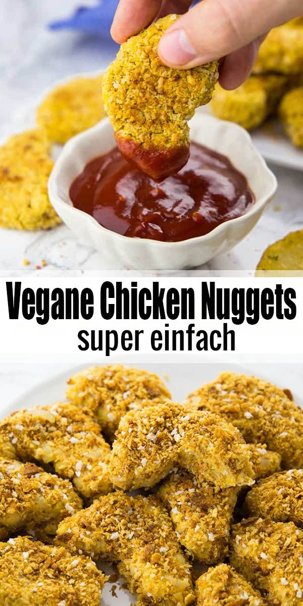 Vegane Chicken Nuggets kann man auch super selbst machen. Und zwar mit Kichererb...