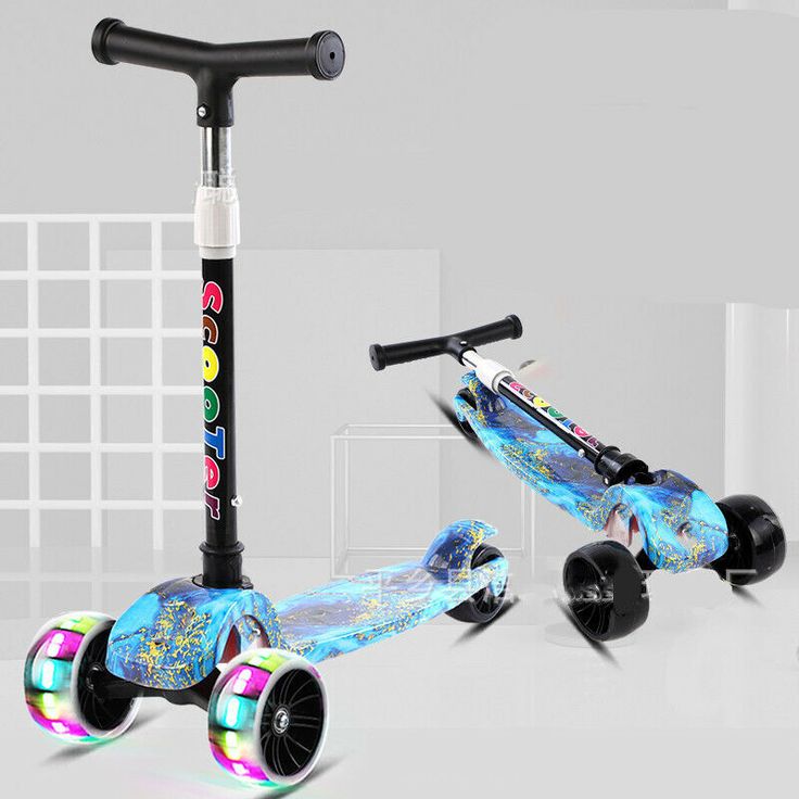 3 Wheel Adjustable LED Kick Scooter Deluxe Height T-bar Glider For Toddler Kids 3 Wheel Adjustable LED Kick Scooter Deluxe Height T-bar Glider For Toddler Kids