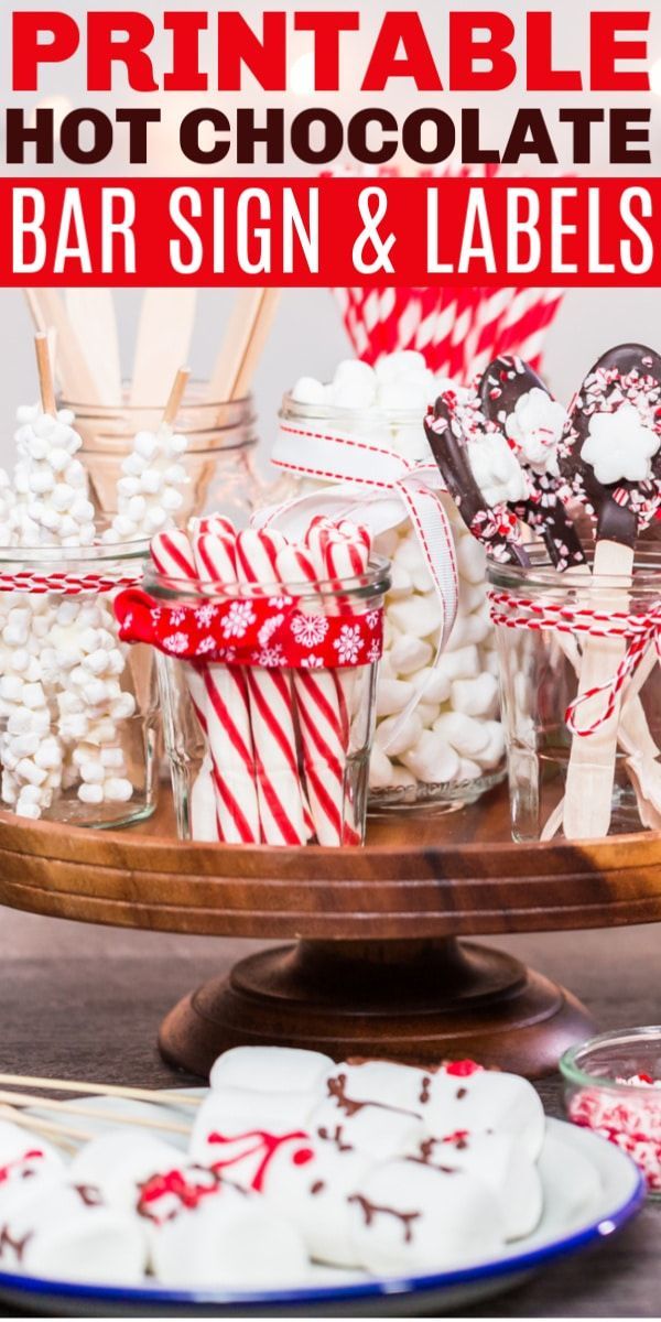 Printable Hot Chocolate Bar Sign and Labels | Christmas hot chocolate bar, Diy hot chocolate ...